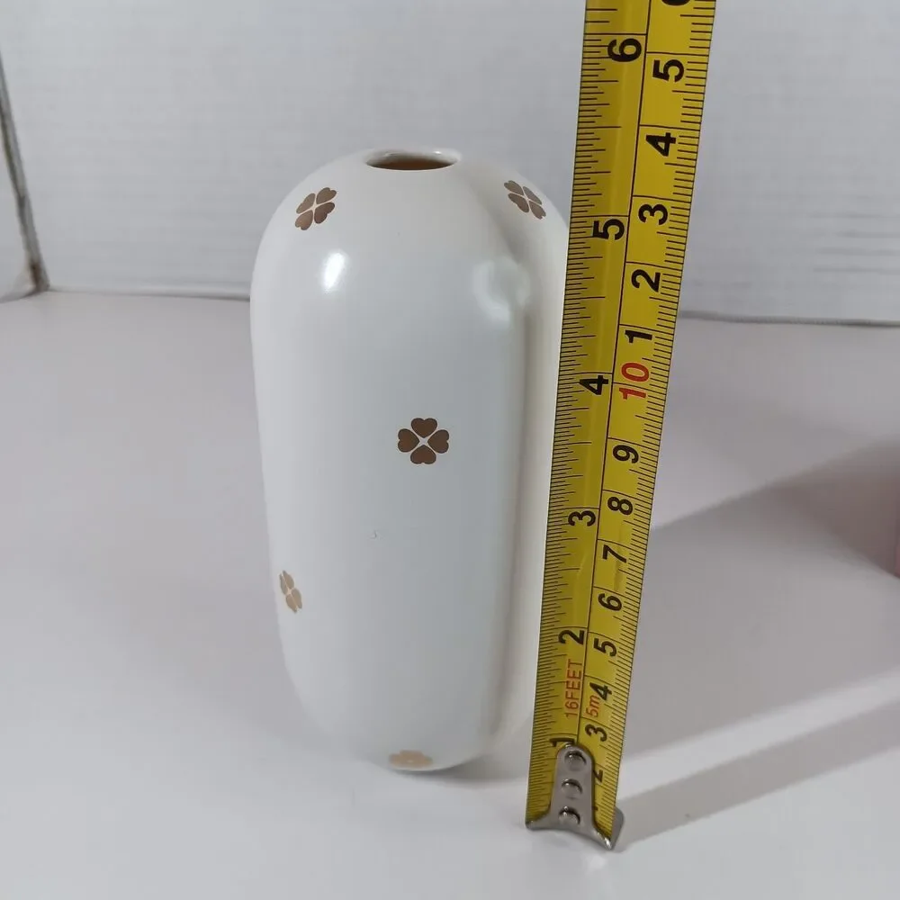 Kate Spade New York Lenox Bud Vase Spade Street White Gold 5 